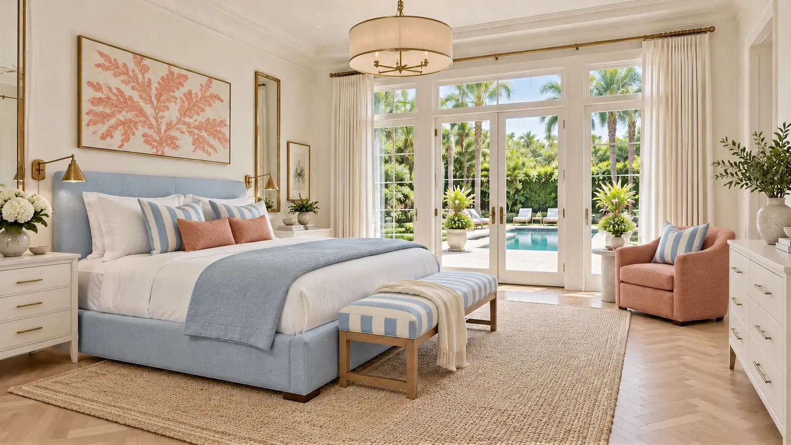 Primary bedroom at The Aveline Residence, Boca Raton house