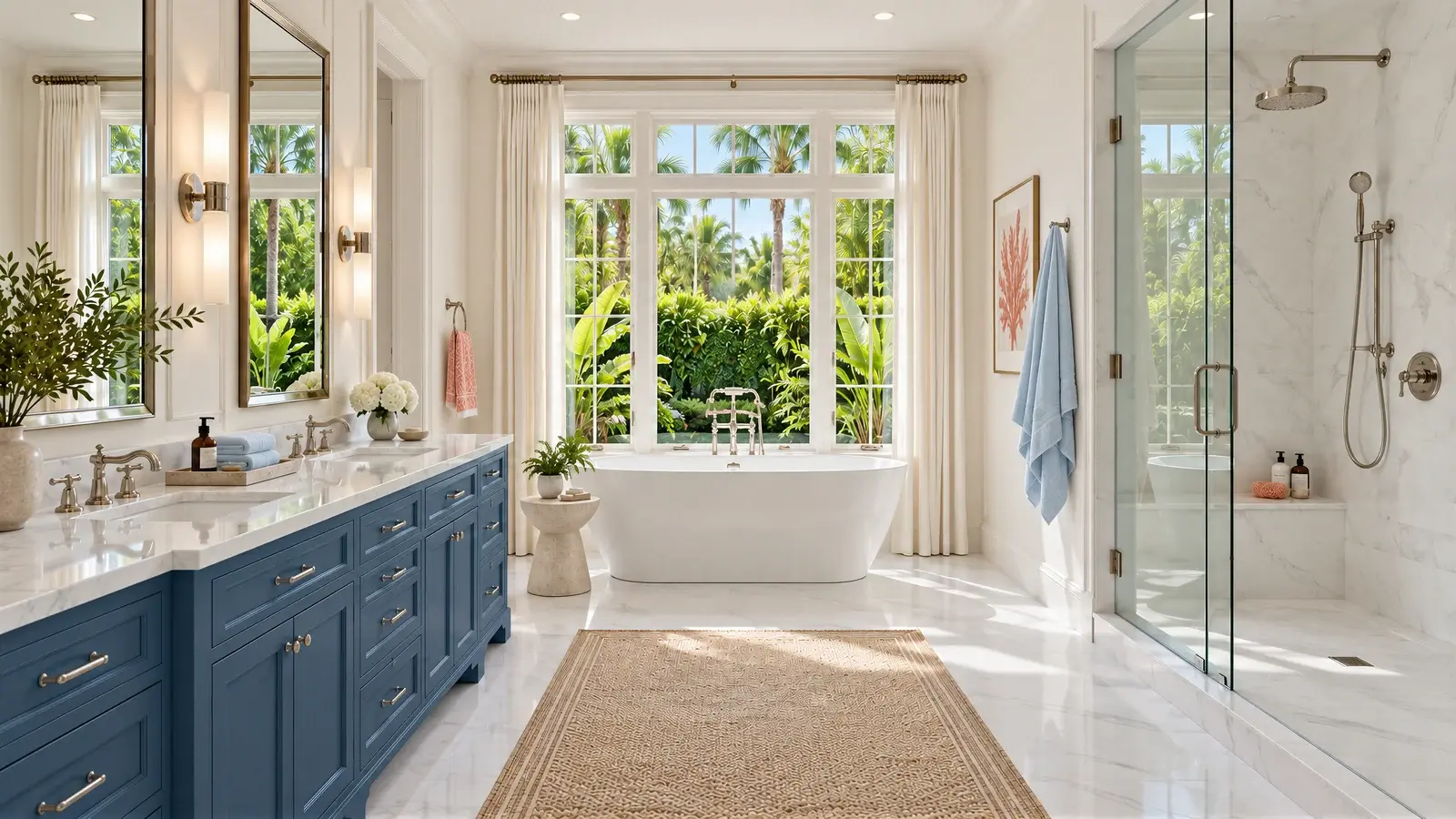 Primary bathroom at The Aveline Residence, Boca Raton house