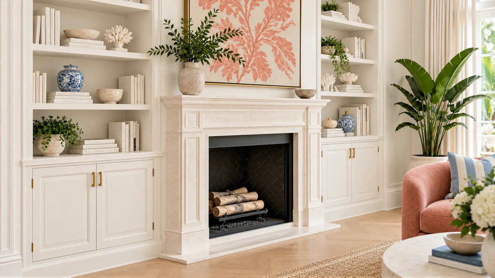 Custom millwork detail at The Aveline Residence, Boca Raton house