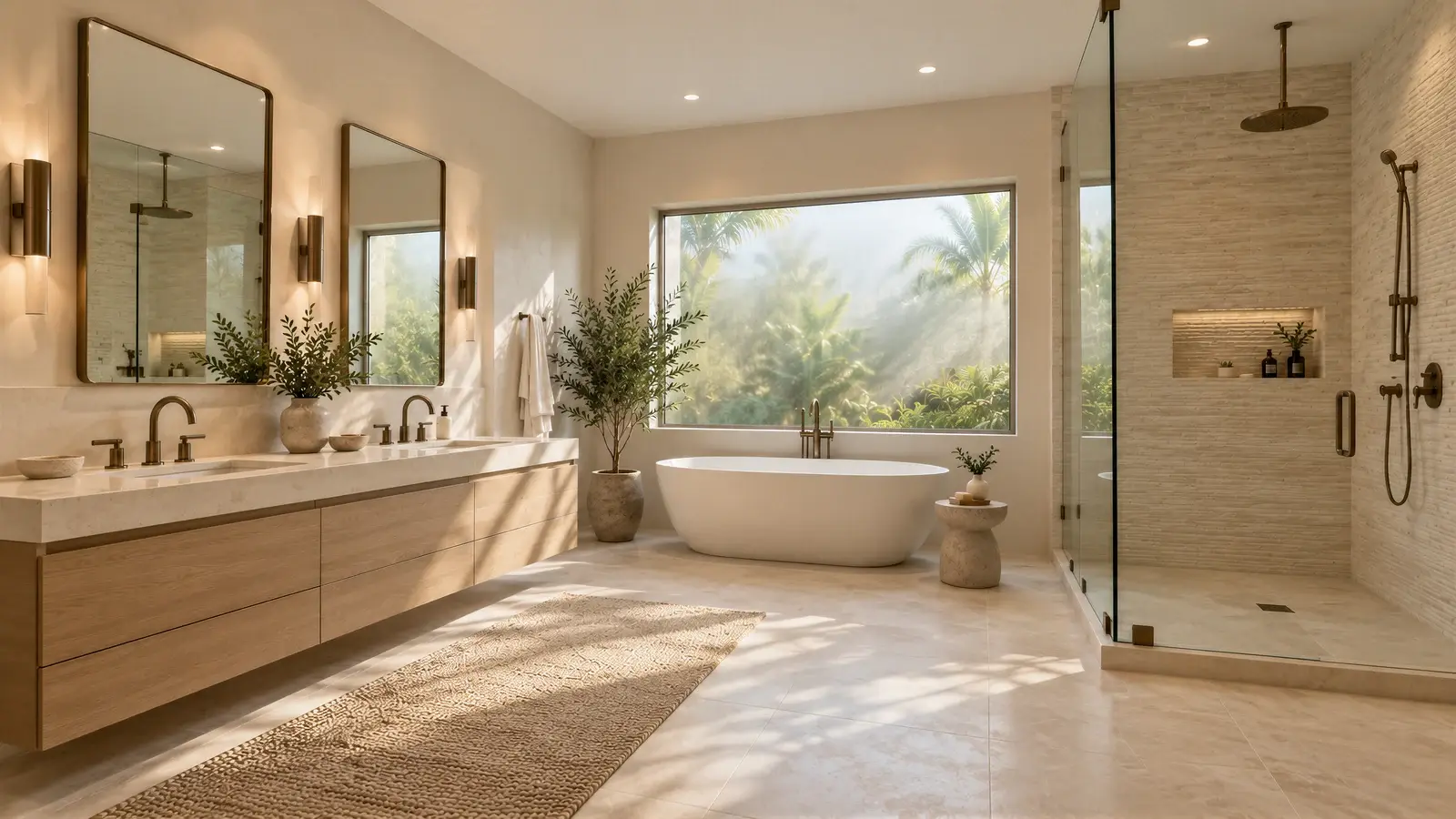 Alternate bathroom perspective at The Calma Bath, Delray Beach house