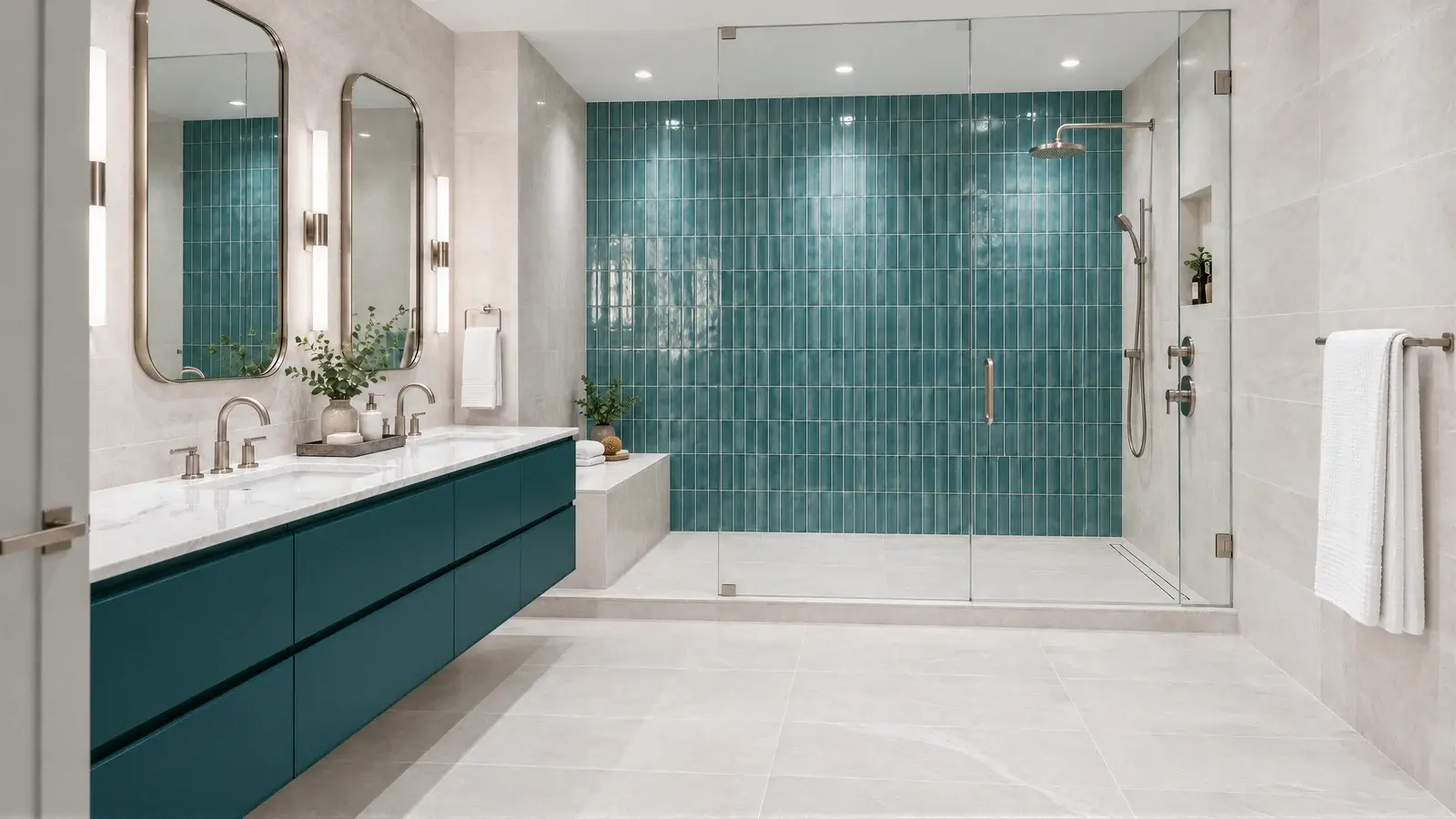 Compact condo bathroom at The Celadon Suite, Boca Raton condo
