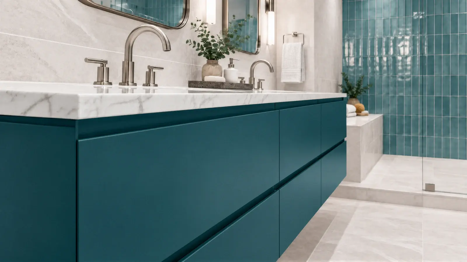 Vanity construction detail at The Celadon Suite, Boca Raton condo