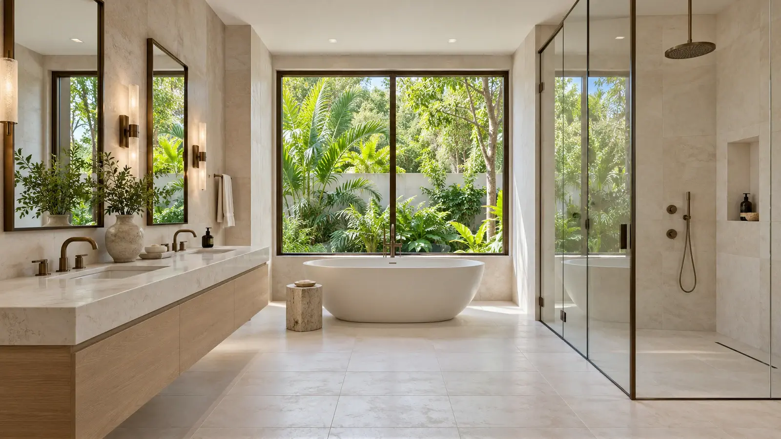 Primary bathroom at The Liora House, Delray Beach house