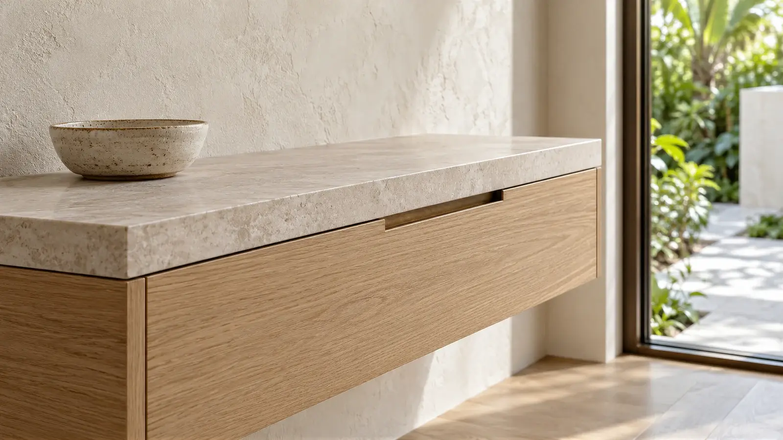 Oak millwork detail at The Liora House, Delray Beach house