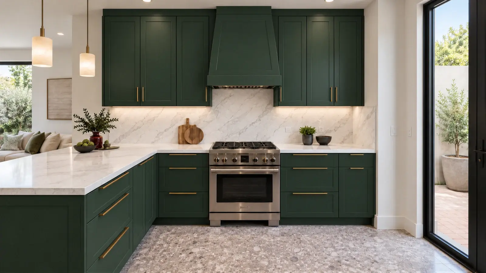 Cooking wall at The Marlow Kitchen, Boca Raton townhome