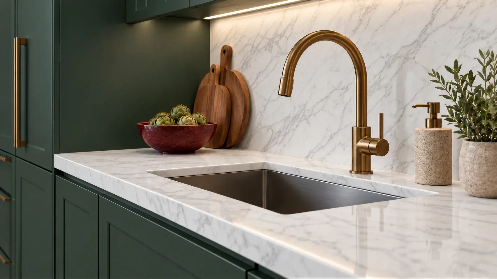 Sink and countertop at The Marlow Kitchen, Boca Raton townhome