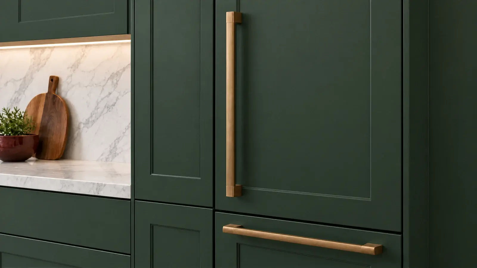 Integrated pantry and appliances at The Marlow Kitchen, Boca Raton townhome