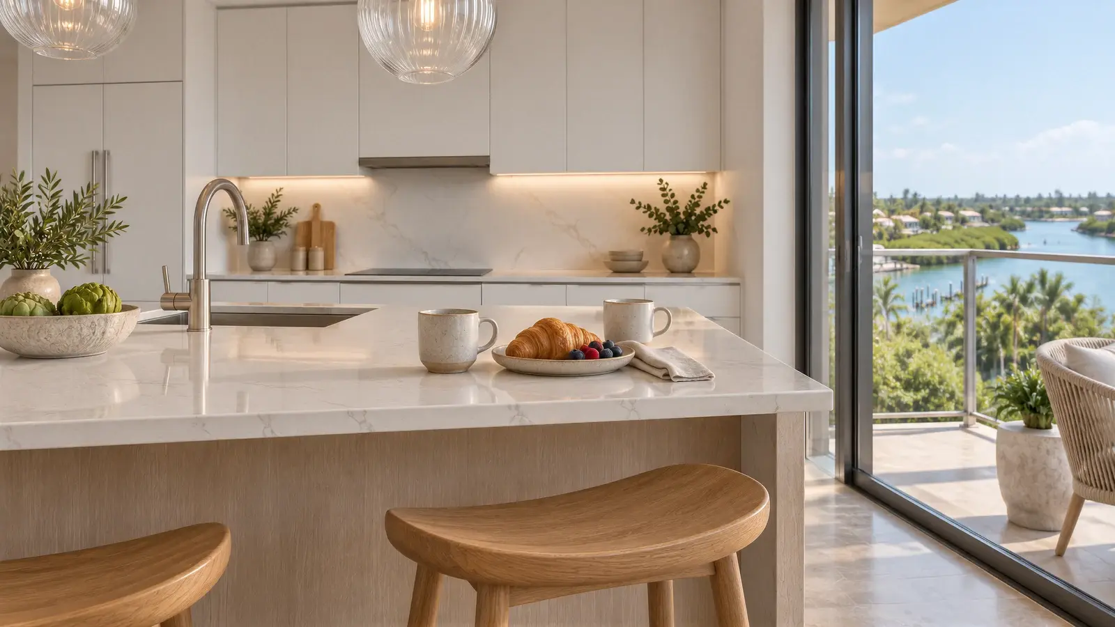 Breakfast nook at The Pearlwater Kitchen, Boynton Beach condo