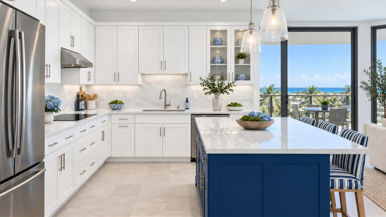 Sink and countertop at The Serein Kitchen, Delray Beach condo