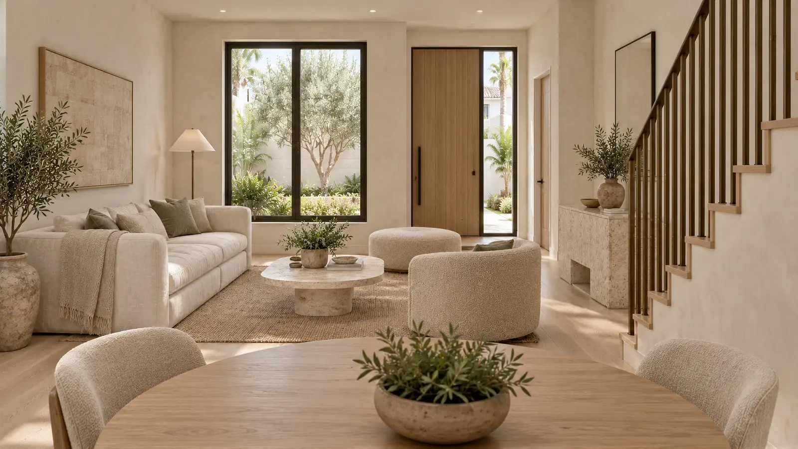 Reverse living-room view at The Solenne Townhouse, Delray Beach townhome