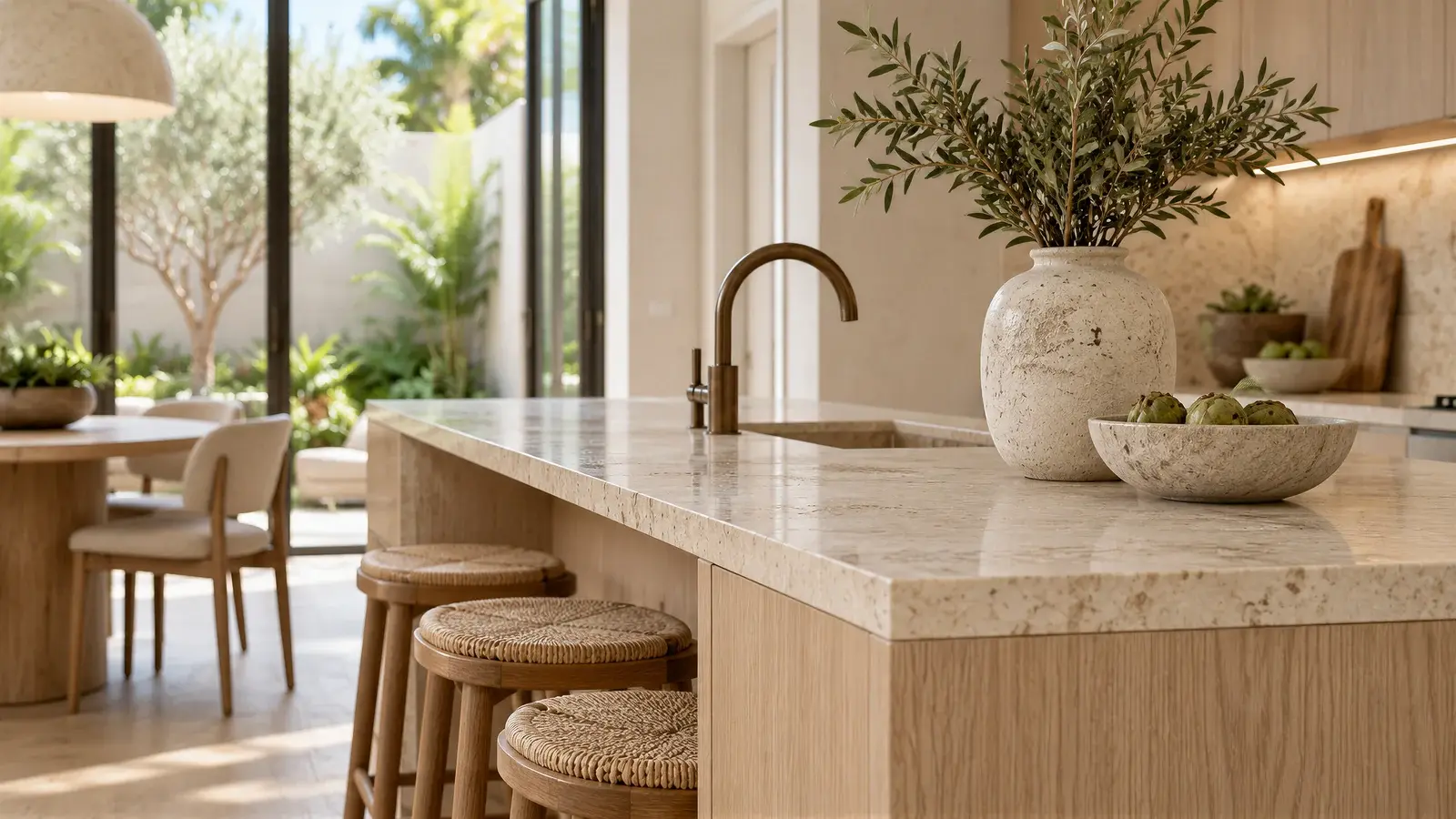Kitchen material detail at The Solenne Townhouse, Delray Beach townhome