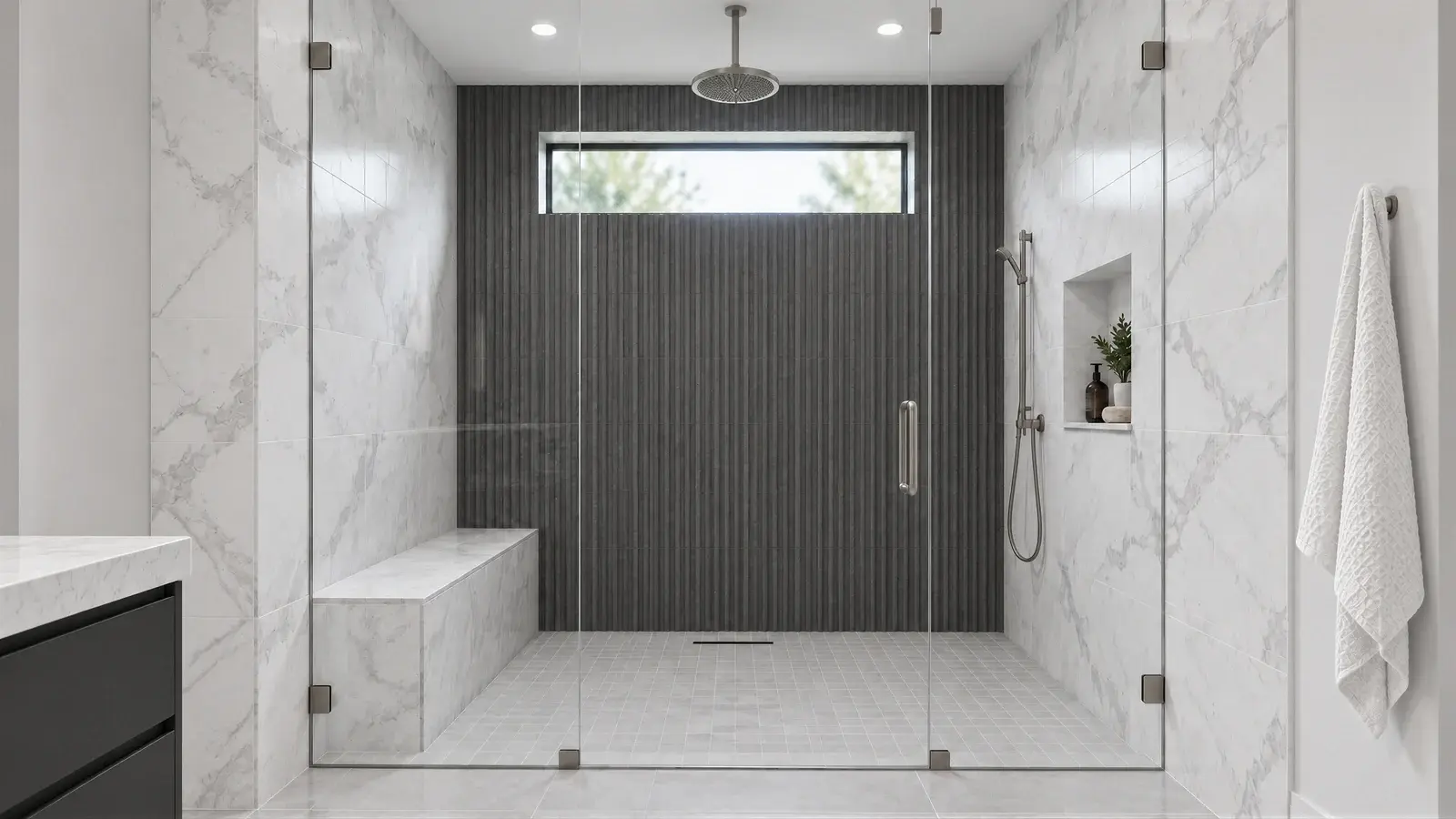 Walk-in shower at The Talin Bath, Boynton Beach townhome